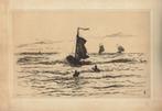 C. N. Storm van s'Gravensande droge naald "Zeilschip in de B, Antiek en Kunst, Kunst | Etsen en Gravures, Ophalen