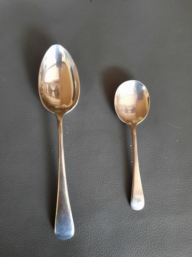 Antieke zilveren EPNS A1 lepels BIEDEN, Antiek en Kunst, Antiek | Bestek, Ophalen of Verzenden