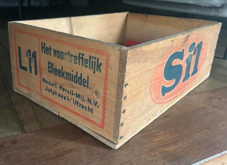 Vintage Sil Waspoeder Kist - Jutphaas/Nieuwegein, Antiek en Kunst, Curiosa en Brocante, Ophalen of Verzenden