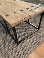 Originel Stoer en Sober salon tafel van een oud houte luik, Ophalen, Gebruikt, 50 tot 100 cm, 150 tot 200 cm