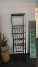 PTMD Zwart Wijnrek voor Flessen en Glazen, Ophalen, 5 tot 15 flessen, Nieuw, Metaal