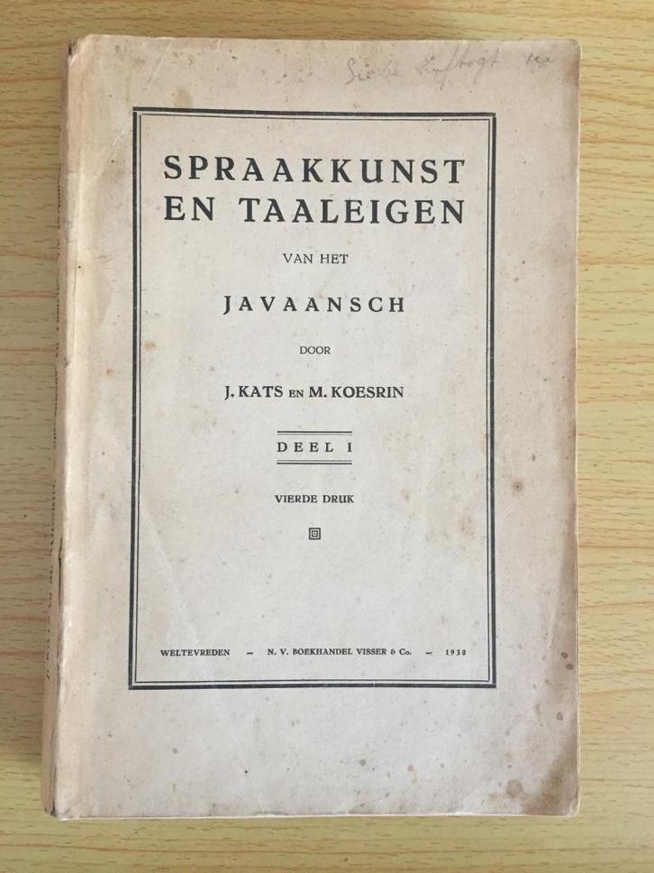 Spraakkunst en taaleigen van het Javaans, Boeken, Overige Boeken, Gelezen, Ophalen of Verzenden