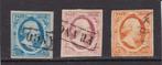 10.  1852,  Koning Willem III,  nvph nrs. 1 - 3,   gebruikt., Verzenden, T/m 1940, Gestempeld