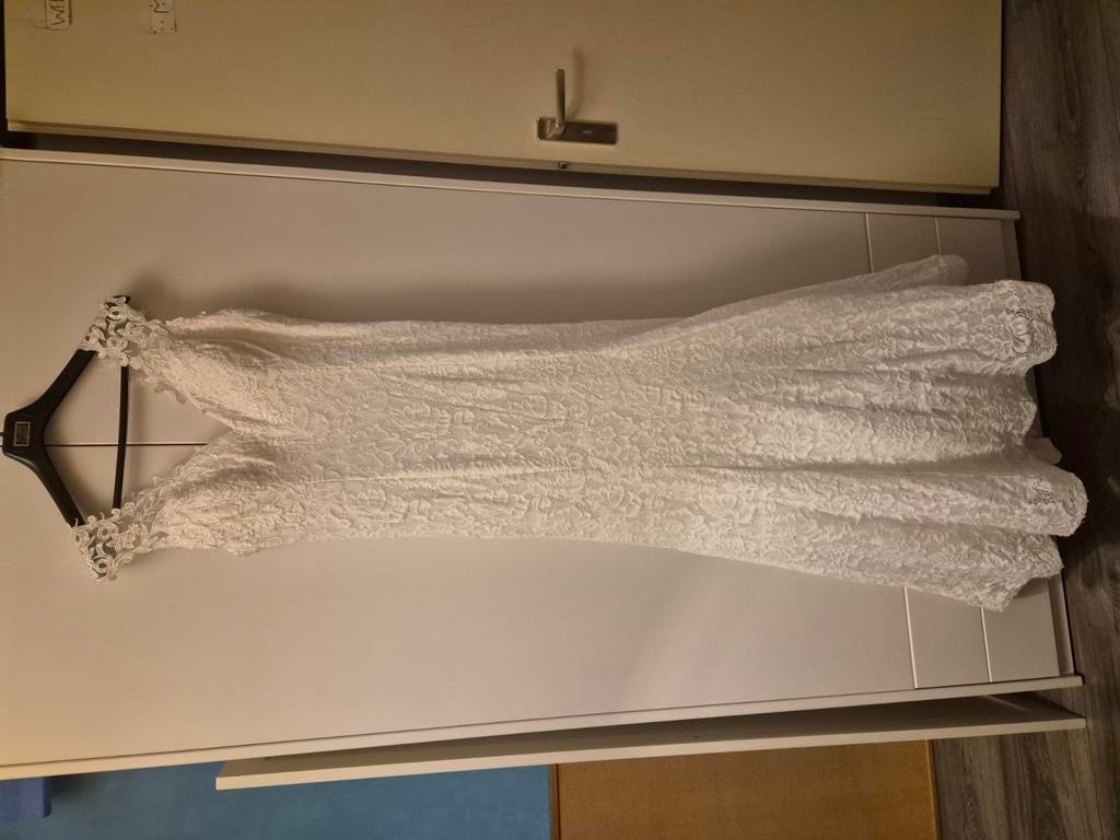 Trouwjurk maat 38 nooit gedragen, Ophalen, Nieuw, Wit, Trouwjurk