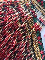 Kralenband zwart band met  rode bloemen & gekleurde kraaltje, Hobby en Vrije tijd, Naaien en Fournituren, Nieuw, Verzenden
