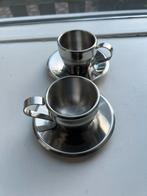 RVS Espresso Kopjes L. Dake & Zoon, Huis en Inrichting, Ophalen of Verzenden, Zo goed als nieuw, Rvs of Chroom, Los bestek