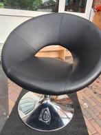 Fauteuil Stoel met Leer, Huis en Inrichting, Ophalen, Zo goed als nieuw, 50 tot 75 cm, Leer