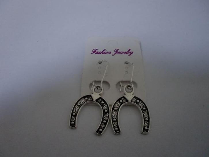 Oorhangers met hoefijzer, Sieraden, Tassen en Uiterlijk, Oorbellen, Nieuw, Hangers, Overige materialen, Zilver, Verzenden