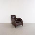 2x Montis Loge Fauteuil Donkerbruin Leder, Huis en Inrichting, Niet ingevuld, 100 tot 125 cm, Niet ingevuld, Ophalen of Verzenden