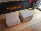 Poef Be Pure 2x (leder, zandkleur), Ophalen, Zo goed als nieuw, Vierkant, Leer
