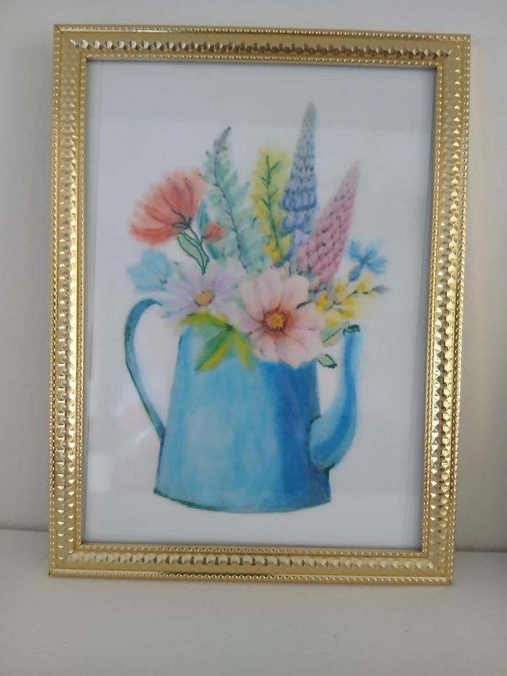 door mij nageschilderd en ingelijst, Antiek en Kunst, Curiosa en Brocante, Ophalen of Verzenden