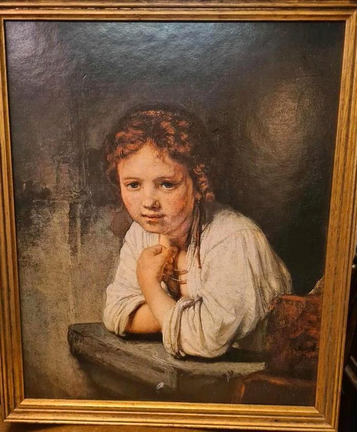 Oude Schilderij: Meisje aan het Venster, Antiek en Kunst, Kunst | Schilderijen | Klassiek, Ophalen of Verzenden