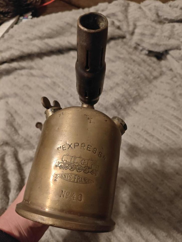 Antieke messing soldeerbrander "Express", Antiek en Kunst, Antiek | Gereedschap en Instrumenten, Ophalen