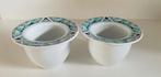 2 Eierdopjes met groen bewerkte rand van Arzberg., Huis en Inrichting, Keuken | Servies, Overige typen, Ophalen of Verzenden, Zo goed als nieuw
