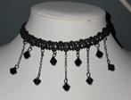 Mooie nieuwe zwarte Gothic ketting / choker, Overige materialen, Verstelbaar, Zwart, Nieuw