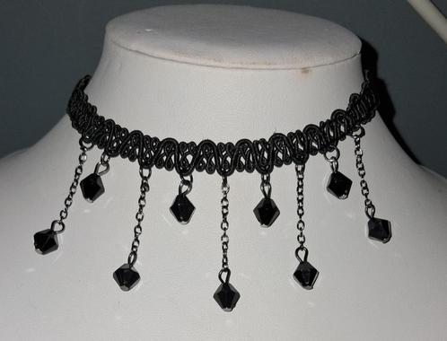 Mooie nieuwe zwarte Gothic ketting / choker, Sieraden, Tassen en Uiterlijk, Kettingen, Nieuw, Overige materialen, Zwart, Verstelbaar