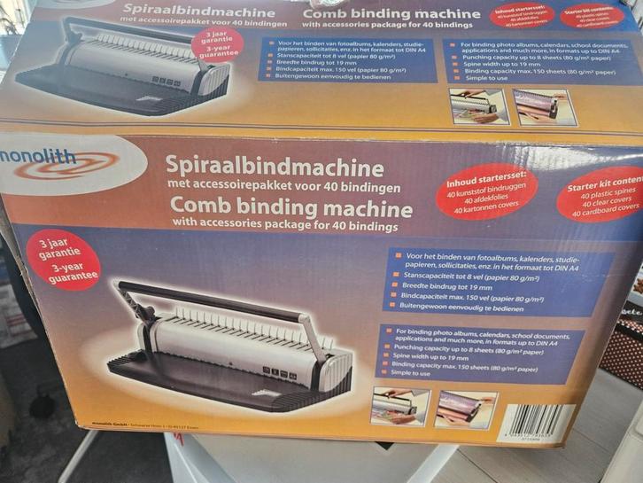 Monolith Spiraalbindmachine - Nieuw in doos!, Boeken, Hobby en Vrije tijd, Ophalen of Verzenden