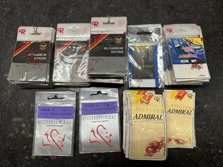Partij rode vishaken SET 1 diverse maten 124 pakjes, Watersport en Boten, Hengelsport | Witvissen, Nieuw, Overige typen, Ophalen of Verzenden