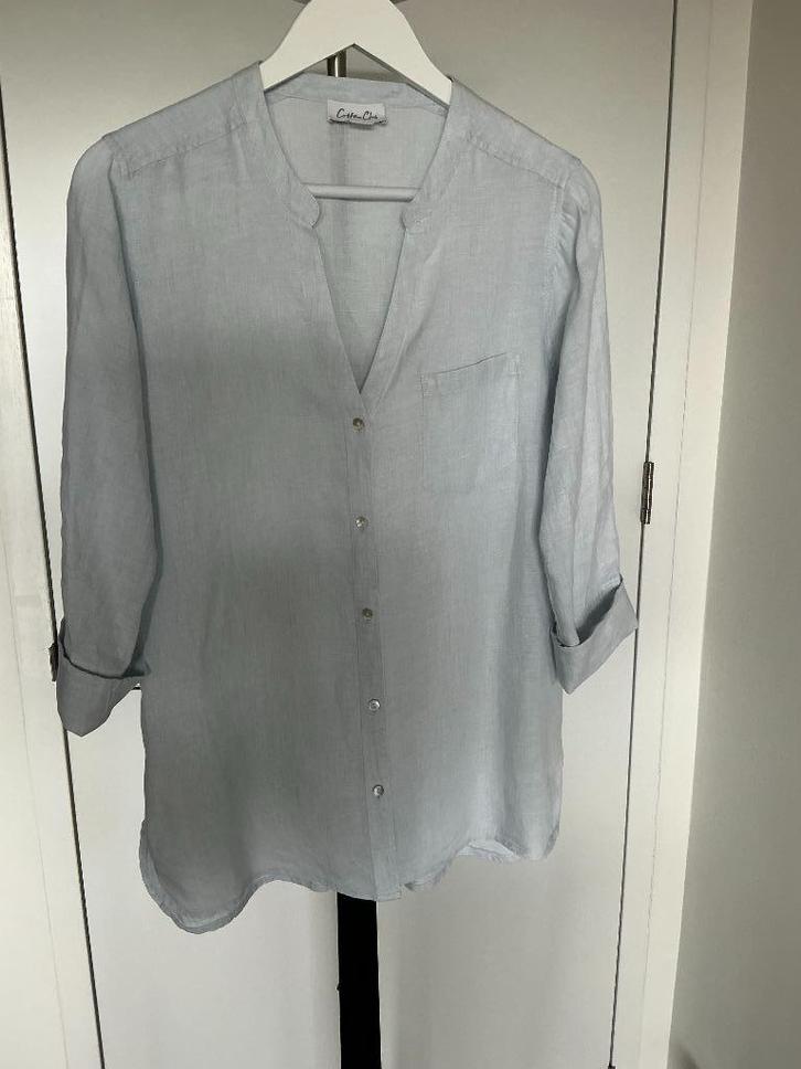 Linnen blouse, merk Cotton Club, maat L, Kleding | Dames, Blouses en Tunieken, Zo goed als nieuw, Maat 38/40 (M), Ophalen of Verzenden