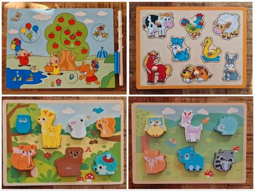 Houten Puzzel Baby Peuter Speelgoed, Kinderen en Baby's, Speelgoed | Kinderpuzzels, Zo goed als nieuw, 6 maanden tot 2 jaar, Minder dan 10 stukjes