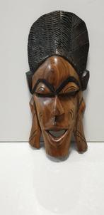 2074)vintage Afrikaanse ingelegde handgesneden TRIBAL mask, Antiek en Kunst, Kunst | Beelden en Houtsnijwerken, Ophalen of Verzenden