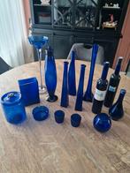 Blauwe Antieke Vazen en Potten, Ophalen, Gebruikt, Blauw, Glas