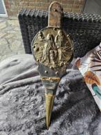 Leuke antieke houten en leren blaasbalg met koper, werkend.., Gebruikt, Houtkachel, Ophalen of Verzenden, Vrijstaand