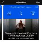 2 tickets Florence + the Machine Ziggo Amsterdam, Tickets en Kaartjes, Twee personen, Februari