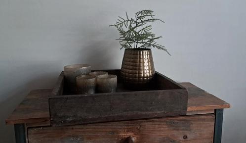 Mooie houten dienblad sober stoer, Huis en Inrichting, Woonaccessoires | Dienbladen, Zo goed als nieuw, Hout, Vierkant, Ophalen of Verzenden