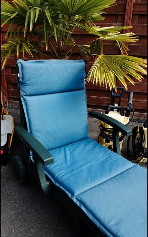 Ligbed ligstoel zonnebed strandstoel incl. Kussen, Tuin en Terras, Ligbedden, Inklapbaar, Verstelbaar, Verrijdbaar, Ophalen