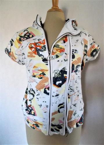 Wit vest/hoodie met capuchon en korte mouwen! L beschikbaar voor biedingen