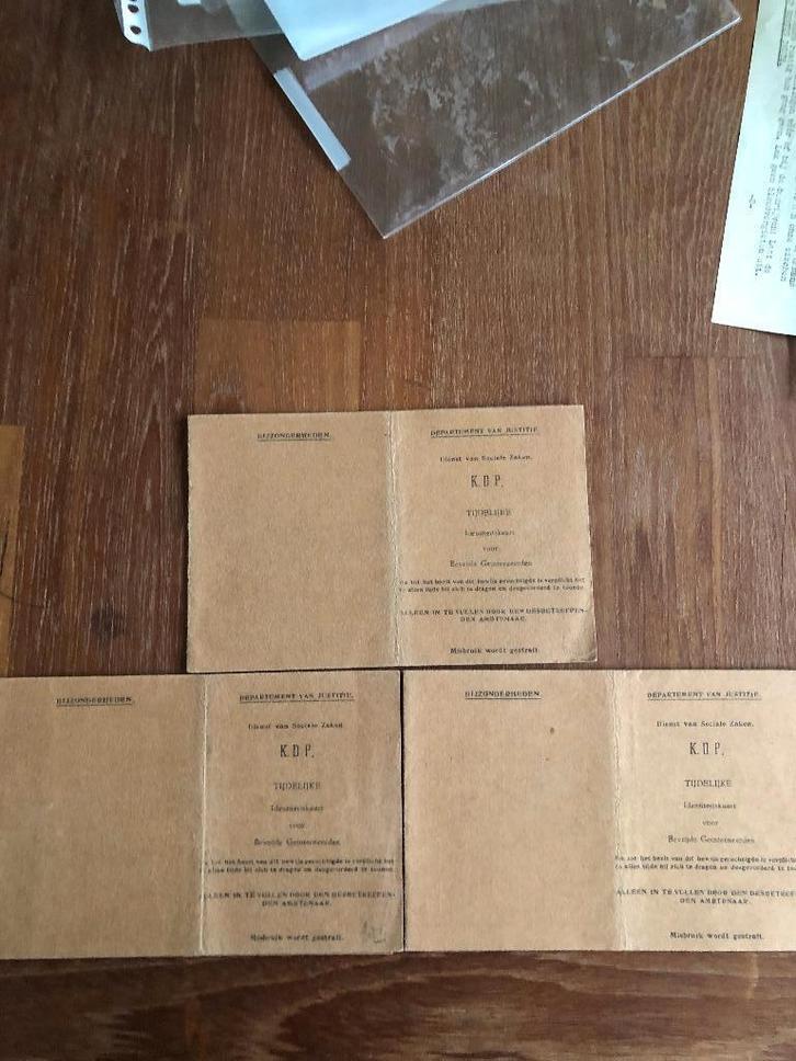 Indië Jappenkampen. 1945.TIJDELIJKE  Identiteitskaart voor, Verzamelen, Militaria | Tweede Wereldoorlog, Overige typen, Nederland