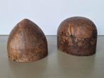 set van 2 antieke houten hoedenmallen oude hoedenmal, Ophalen of Verzenden