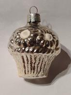 oude zilveren kerstbal bloemenmandje H 7 cm, Ophalen, Gebruikt