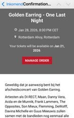 3 tickets Golden Earring Ahoy 29 januari 2026 2e ring, Tickets en Kaartjes, Drie personen of meer, Januari