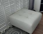 Hocker leder wit, Ophalen, Zo goed als nieuw, 50 tot 75 cm, Vierkant