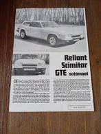 Reliant Scimitar GTE Automaat  5 / 1977  6 pag., Verzenden, Zo goed als nieuw, Overige merken