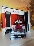 PS5 Disc Edition + 2 Controllers + 5 Games!, Ophalen of Verzenden, Zo goed als nieuw, Playstation 5