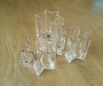 Set, 3 kristallen waxinelichthouders stervorm, Stella, Huis en Inrichting, Overige materialen, Ophalen of Verzenden, Zo goed als nieuw