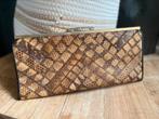 Fraaie slangen leren clutch, Sieraden, Tassen en Uiterlijk, Tassen | Damestassen, Ophalen of Verzenden, Zo goed als nieuw, Bruin
