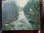 Oude  school plaat vijver en  plas, Ophalen of Verzenden
