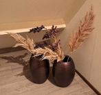 2 paarse vazen met droogbloemen, Ophalen, Overige kleuren, Minder dan 50 cm, Glas
