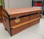 Grote bruine kist opbergen - vintage retro schatkist, Ophalen, Minder dan 50 cm, Gebruikt, Onbekend