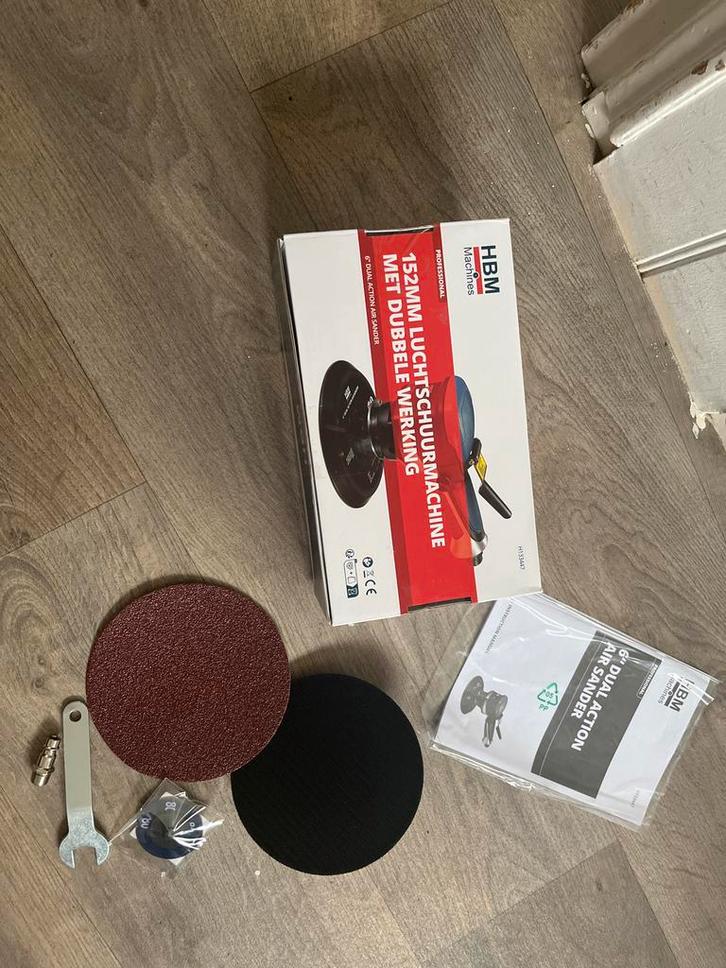 HBM 152mm Lucht Schuurmachine Dubbele Werking, Doe-het-zelf en Verbouw, Gereedschap | Overige machines, Nieuw, Ophalen of Verzenden