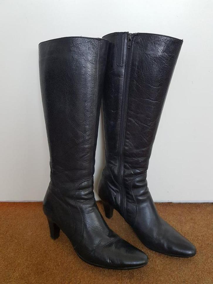 Leren dames laarzen zwart 42, Kleding | Dames, Schoenen, Hoge laarzen, Zwart, Verzenden