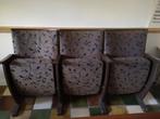 3 bioscoop stoelen, Huis en Inrichting, Stoelen, Ophalen, Gebruikt, Bruin, Drie