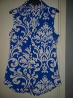 Mouwloze blouse Cobalt White ornament, Maat 38/40 (M), Blauw, Ophalen of Verzenden, Zo goed als nieuw