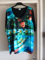 Zwart T-shirt met tropische print - Maat L, Zwart, Maat 42/44 (L), Ophalen of Verzenden, Zo goed als nieuw