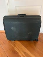 Samsonite koffer donkergroen twee wielen trek koffer ruimbag, Gebruikt, Hard kunststof, 55 cm of meer, Ophalen