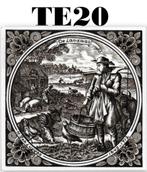 Tegeltje TE20 tegel met afbeelding van De Landman ( boer ), Ophalen of Verzenden, Zo goed als nieuw